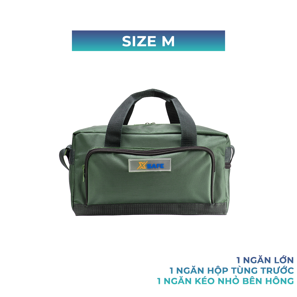 Túi đồ nghề đa năng XSAFE 3 size M/L/XL, vải gáp hai lớp dày dặn, khó sờn rách, đường chỉ may polyester chắc chắn