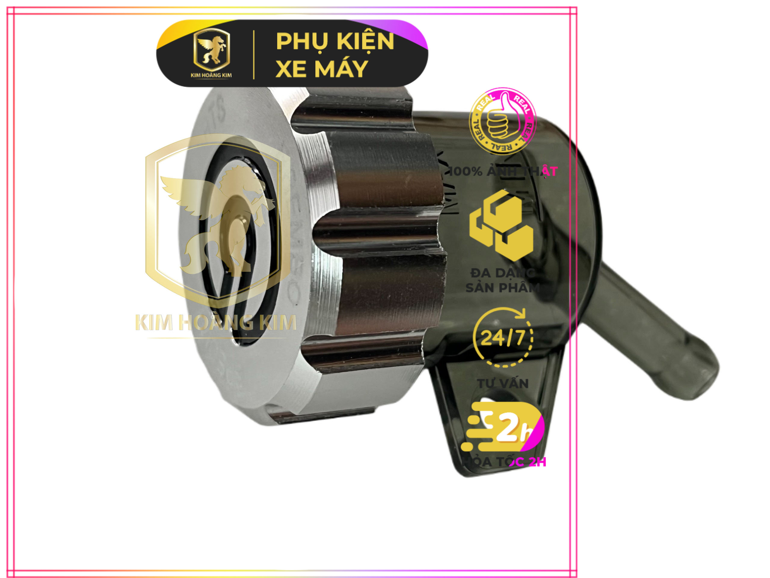 Bình dầu khói nắp cnc gắn xe máy , uy tín, chất lượng, mua ngay