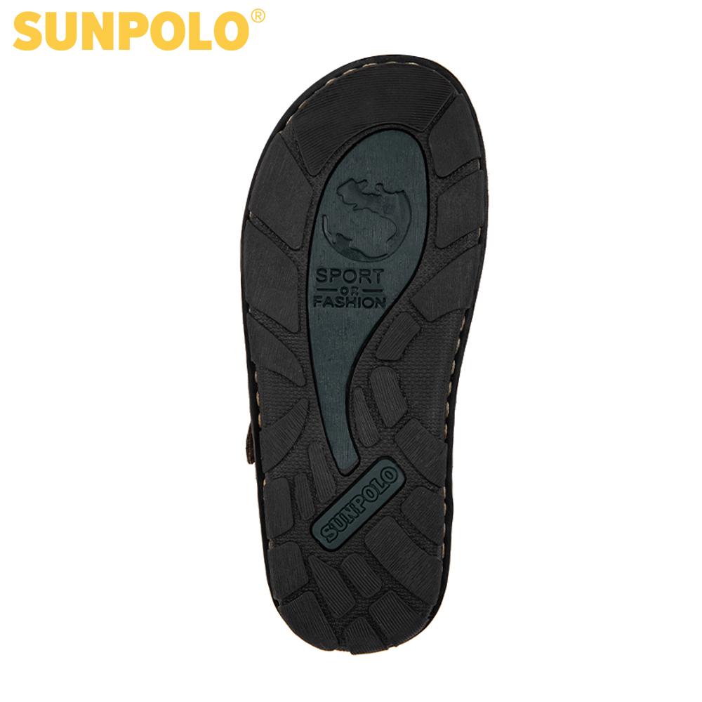 Dép Nam Bít Mũi Da Bò SUNPOLO ABI011 (Đen, Nâu)
