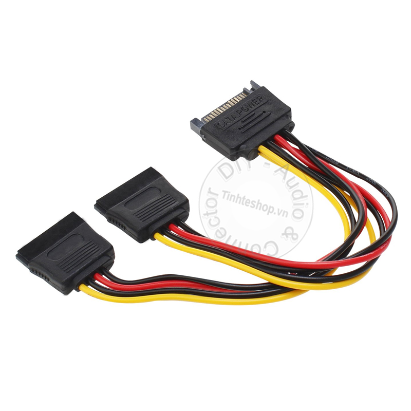 Dây cáp chia nguồn SATA 1 ra 2 20Cm - Chia từ nguồn SATA 1 thành 2 dùng cho 2 ổ cứng hoặc ổ CD