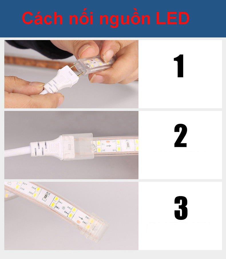 Đèn LED Dây Đôi 2835 - 2 Hàng - Siêu sáng - Chống nước (Mua 10m tặng 1 nguồn)