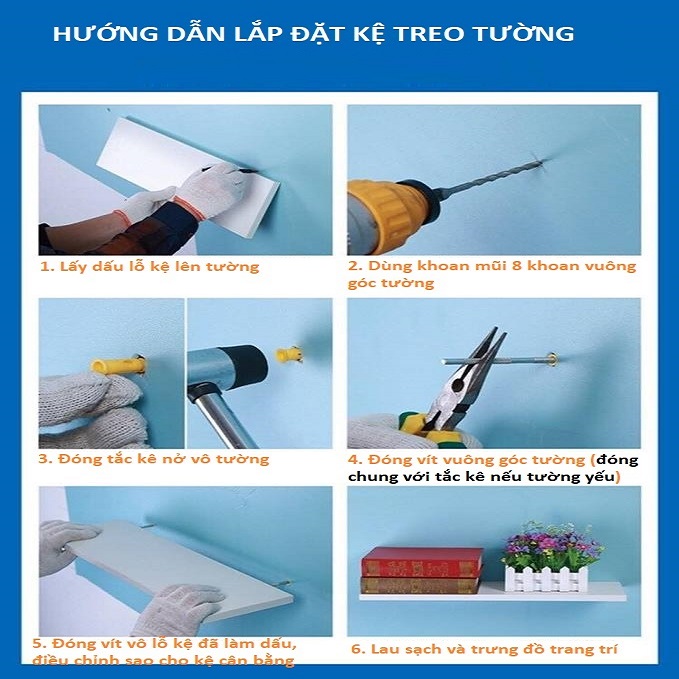 [HCM]Bộ 6 thanh kệ sơn nail dài 80cm gỗ chống ẩm + BH 1 đổi 1