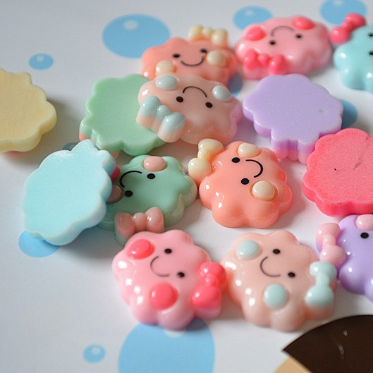 Charm (C353) slime/ Dụng Cụ Charm Trang Trí [Ko Keo & Nút] Hình Đám Mây (2.5x2.0cm)