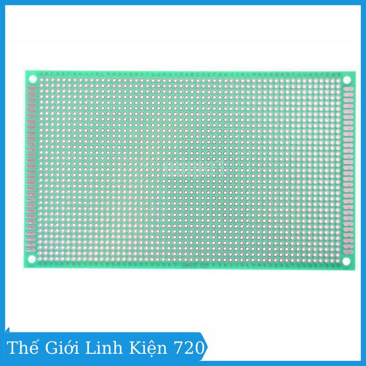 Phíp đồng đục lỗ 2 mặt PCB xanh dày 1.6mm 9x15cm