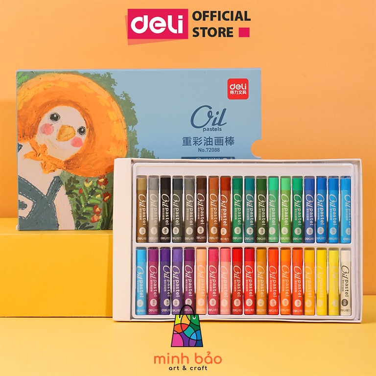 Bút sáp dầu chuyên nghiệp deli - hộp giấy - 24/36 màu - 72087 / 72088