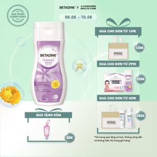 Dung dịch vệ sinh phụ nữ Betadine Feminine Wash Daily Use Gentle Protection Immortelle 250ml thumbnail