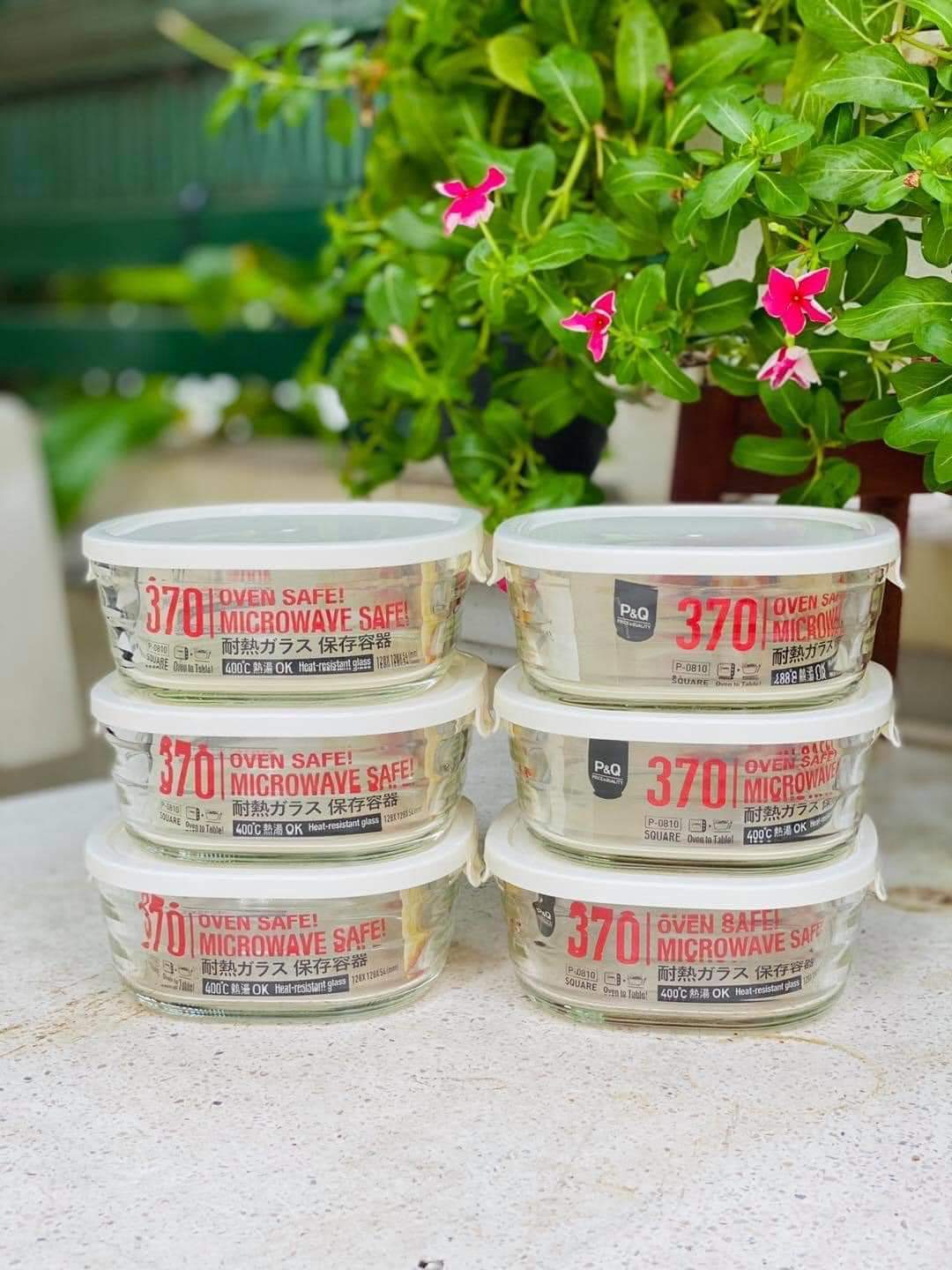 [HCM]Bộ 2 hộp thủy tinh Lock and Lock 370ml