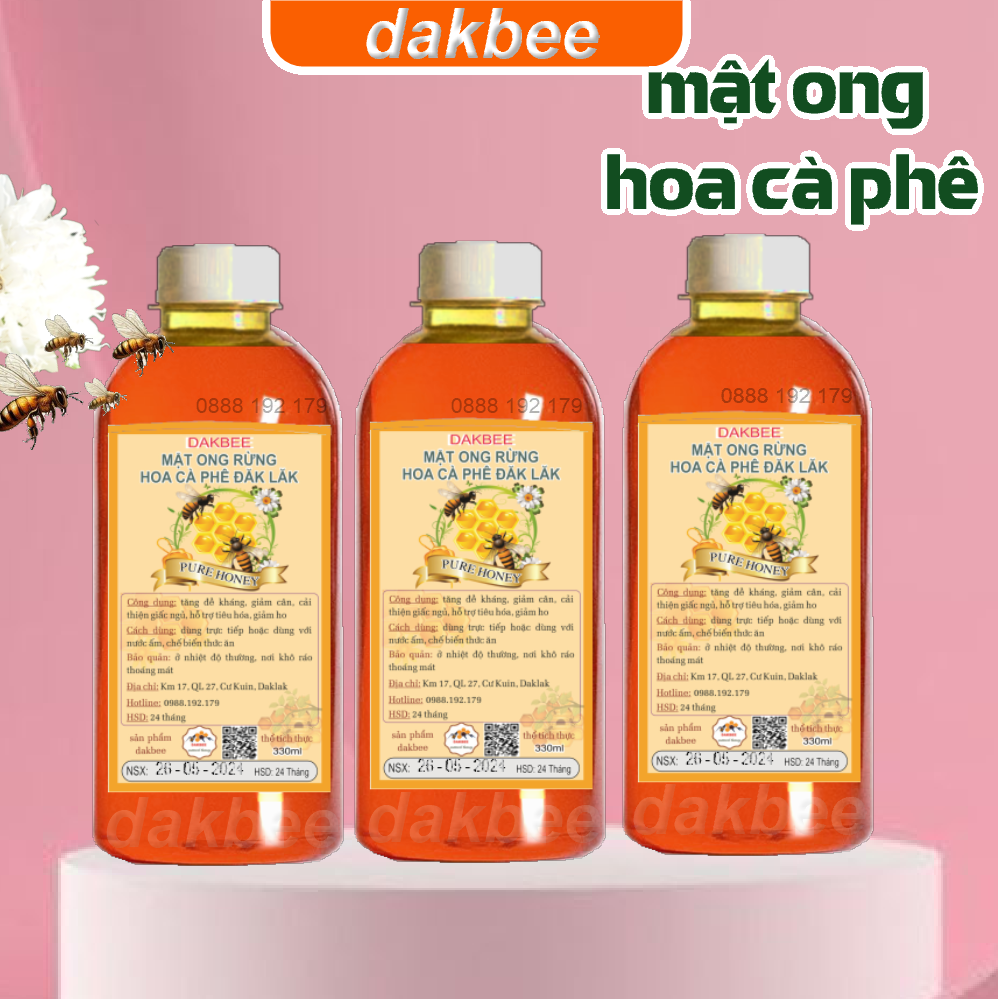 330ml (470g) mật ong ngon dakbee, tăng cường sức khỏe, nâng cao hệ miễn dịch [DAKBEE_330ML]
