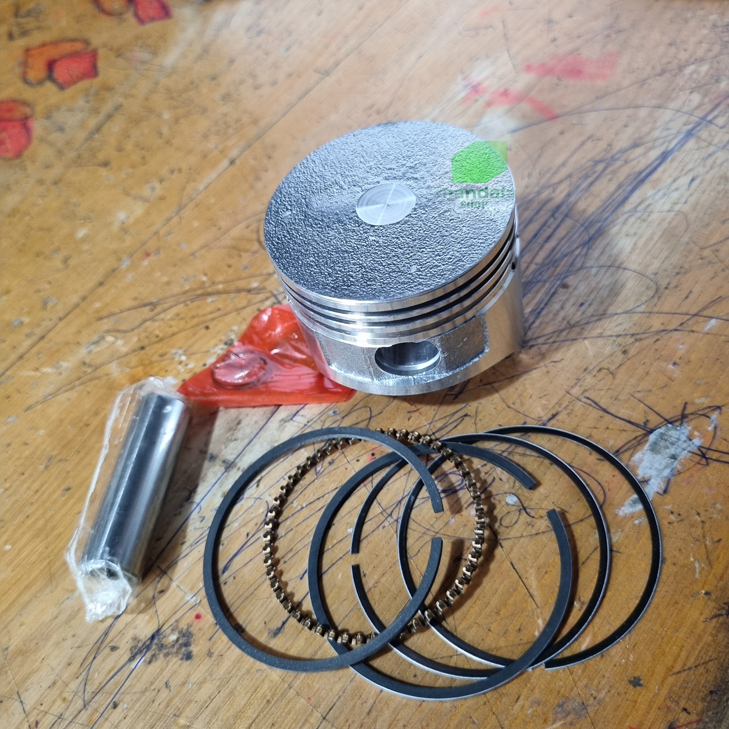 Quả - piston máy bơm nước, động cơ xăng 154 ( piston, xéc măng, ắc, chốt)
