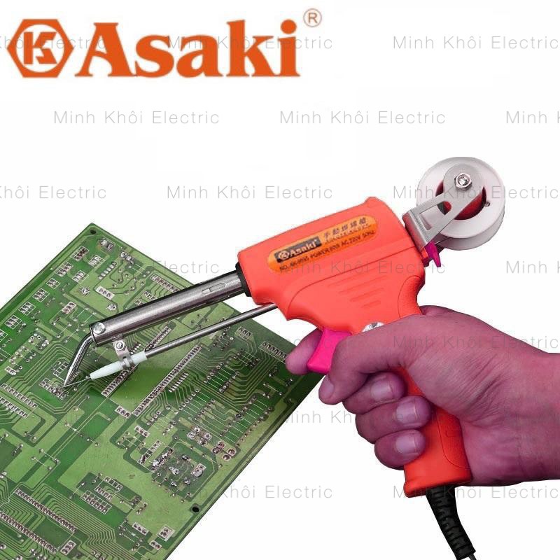Mỏ hàn tự động đẩy thiếc Asaki AK-9095,mỏ hàn nhiệt 60w,mỏ hàn điện tử dạng súng,mỏ hàn chì,mỏ hàn thiếc,súng hàn chì tự động đẩy thiếc, mỏ hàn thiếc tự động đẩy thiếc
