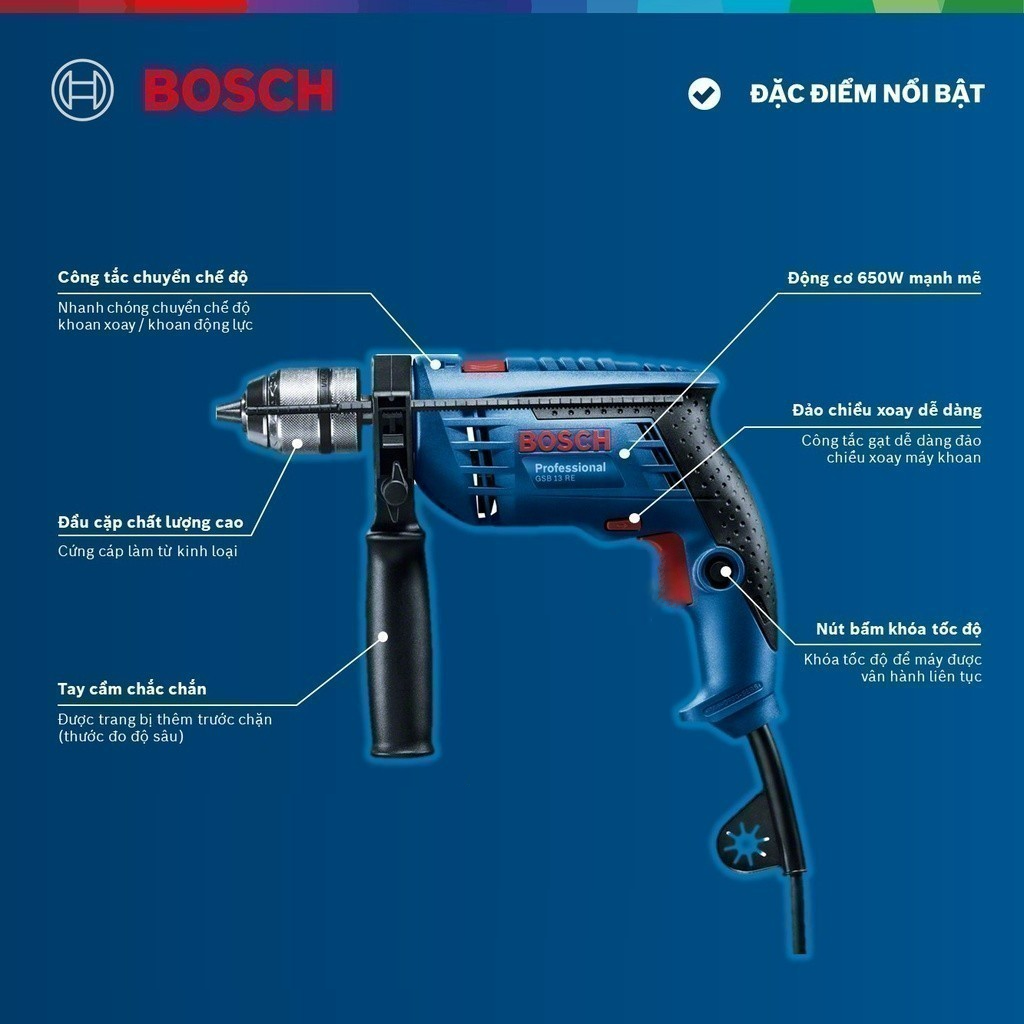 Máy khoan động lực Bosch GSB 13 RE