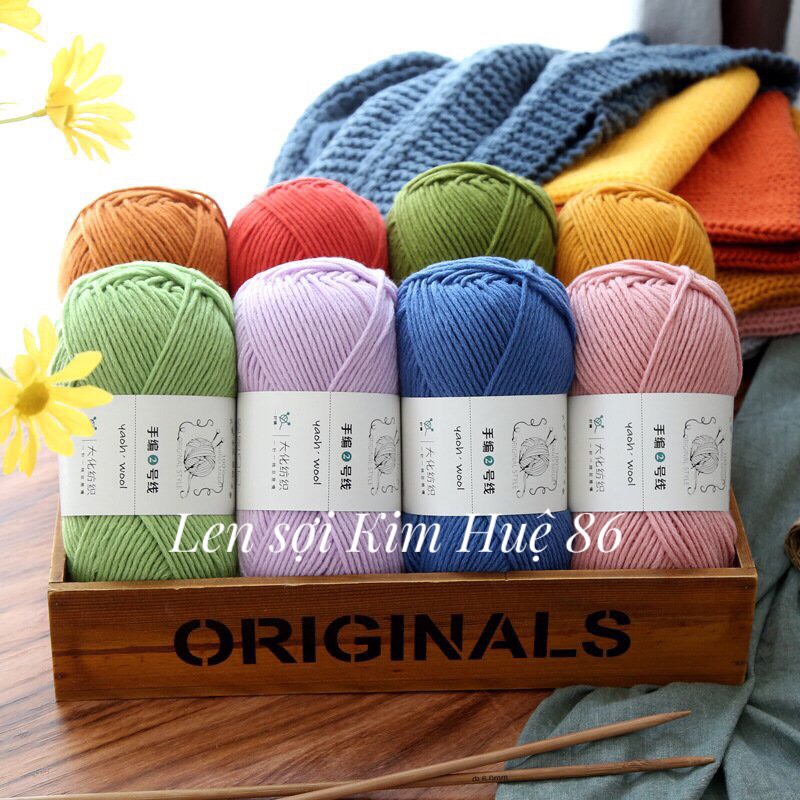 Len Yaoh Wool sợi to 3mm cuộn 100g
