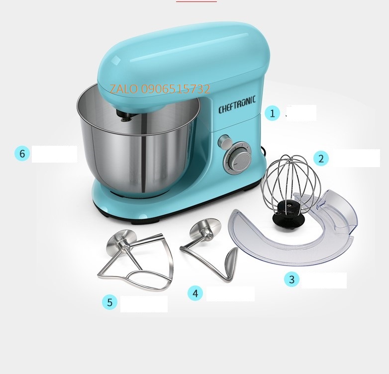 Máy đánh bột, quết thịt ,chà bông hãng cheftronic 5l 1000w