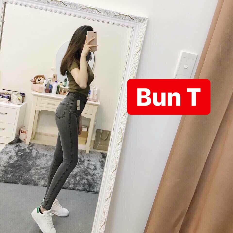QUẦN JEAN NỮ XÁM TRO CHẤT BÒ LƯNG CAO NÂNG MÔNG HÀN QUỐC T&T-86 - TRANG BUN FASHION