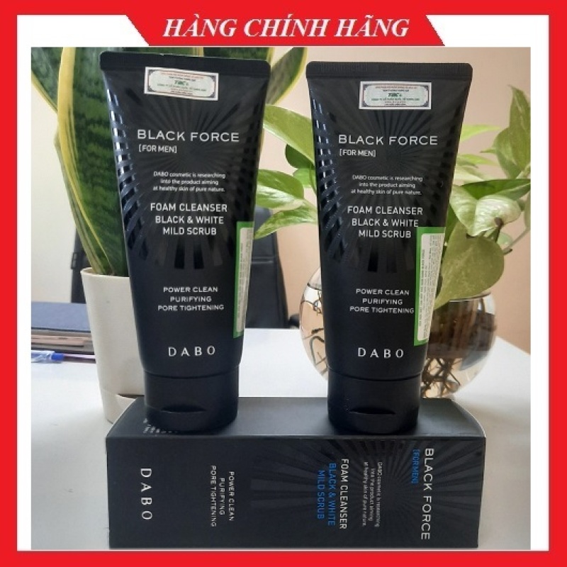 Sữa rửa mặt than hoạt tính dành cho nam, loại bỏ dầu nhờn thâm mụn, xạm đen DABO FORCE MAN Hàn quốc 120ml/Hộp- Mỹ phẩm chính hãng giá rẻ
