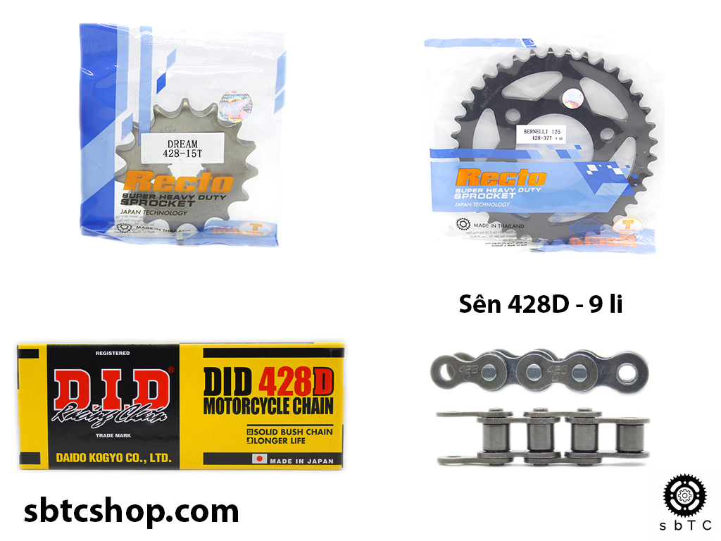 [HCM]NSD Nhông dĩa RECTO sên DID Benelli TNT 125 TNT125 chính hãng