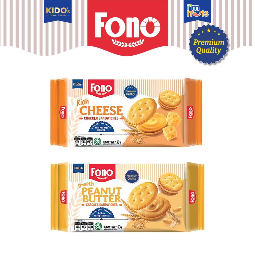 Túi Cracker tron Fono kem 153g