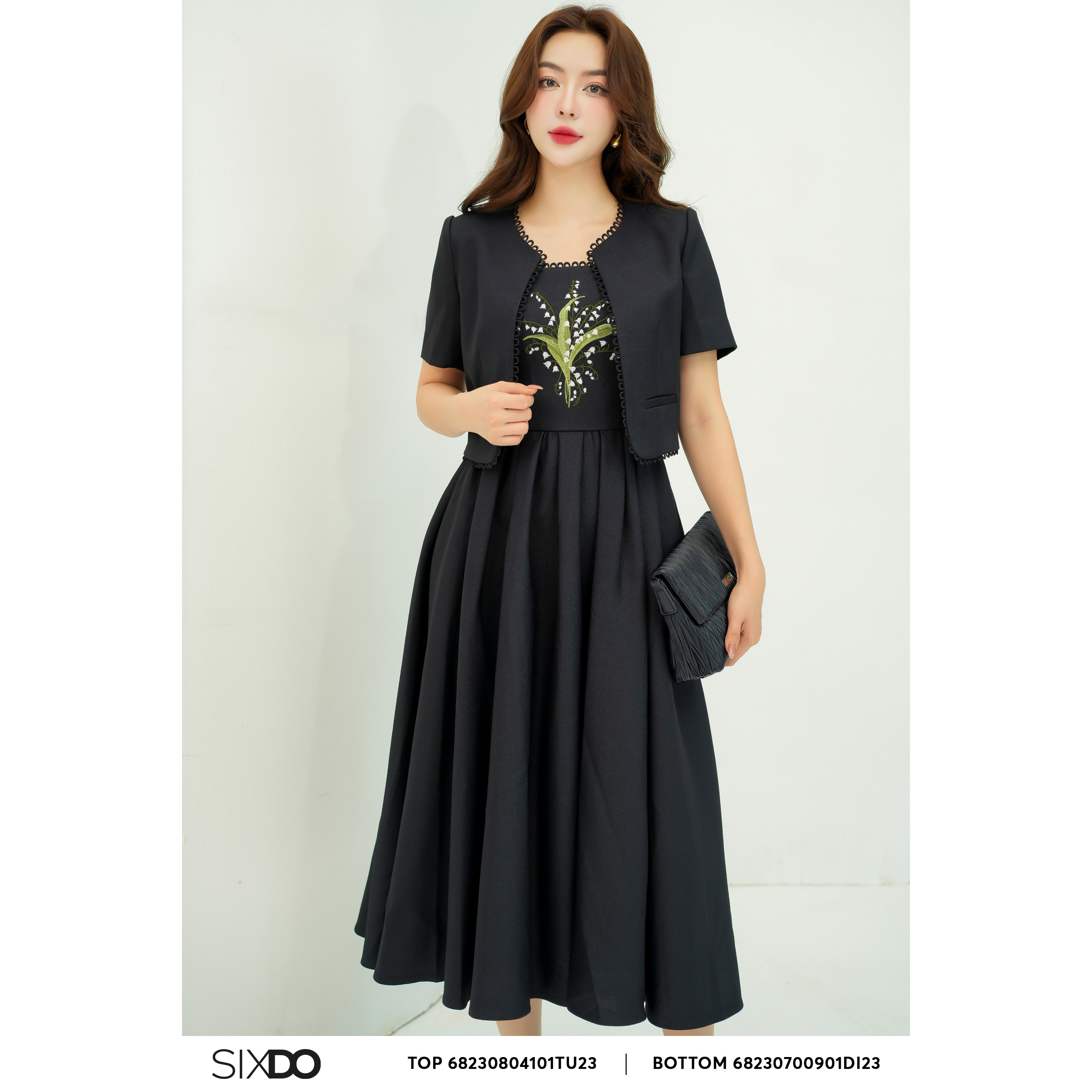 Áo Vest nữ thô dáng lửng SIXDO (Black Short Sleeves Raw Vest)