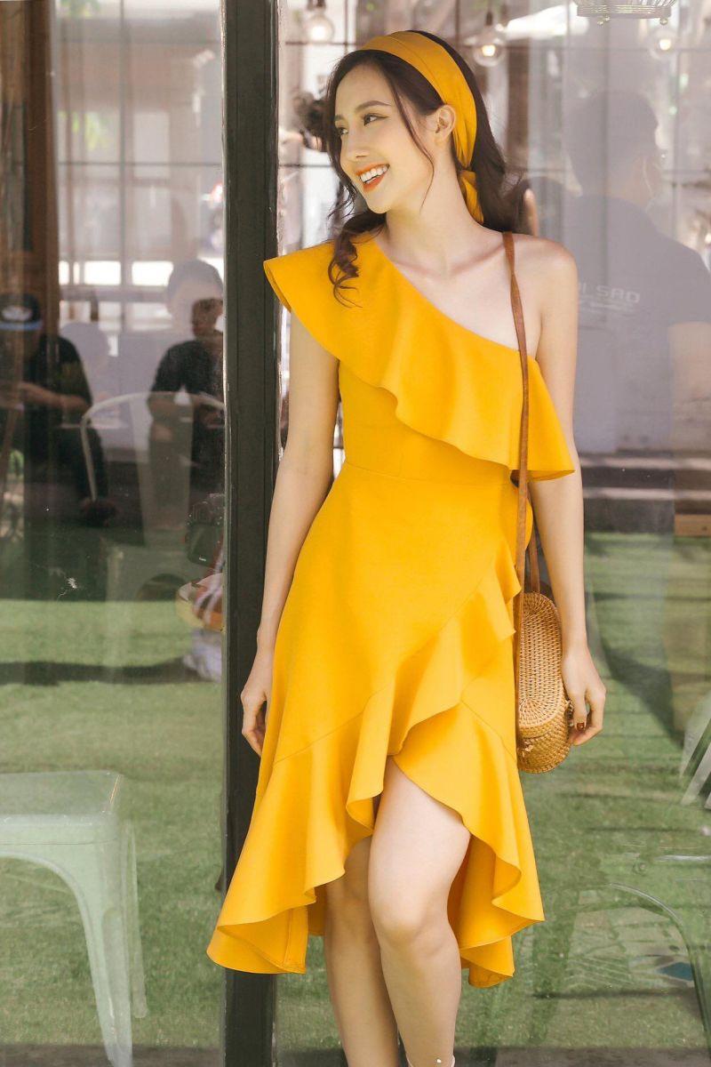 [VIDEO+HÌNH THẬT] Đầm Bèo TURBAN - YELLOW - DRESS Hàng Cao Cấp