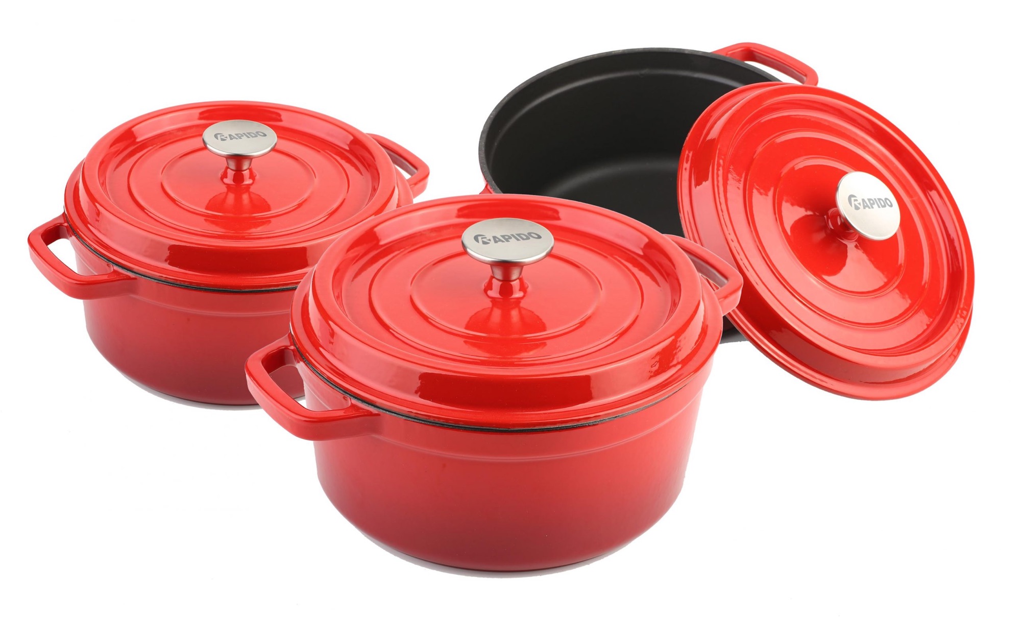 Nồi gang đúc tráng men Rapido (20cm, 22cm, 24cm).