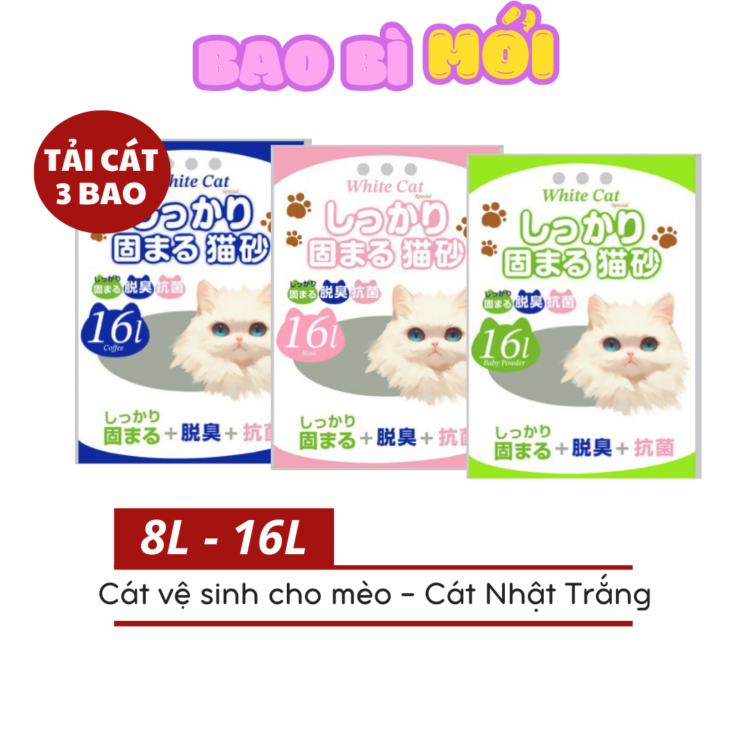 Cát vệ sinh cho mèo - cát nhật trắng 10l - cát litter -