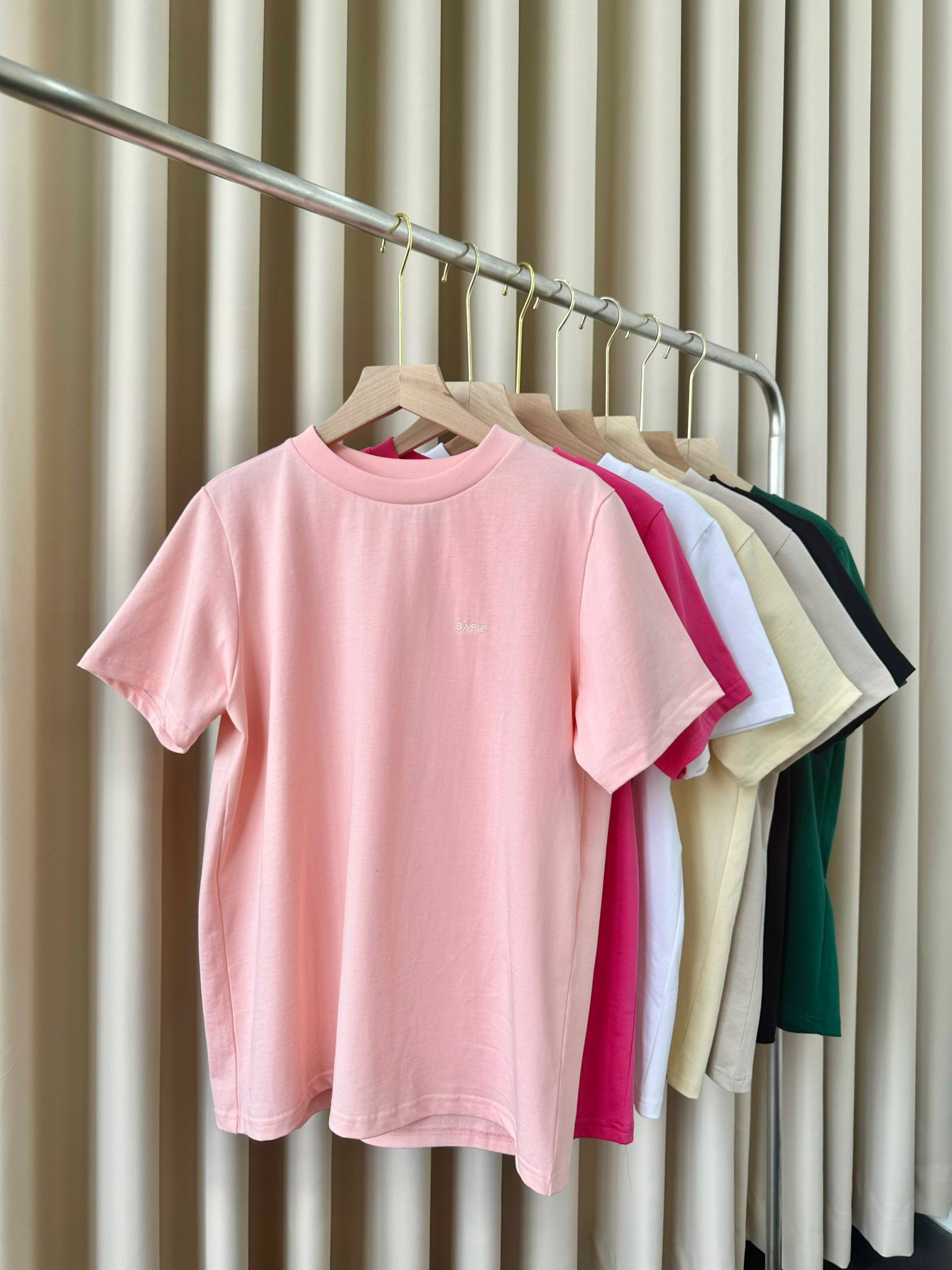 KIDO Áo thun trơn thêu BASIC TEE