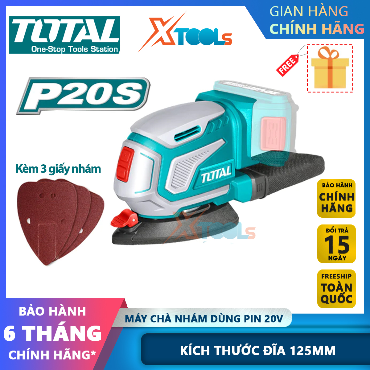 20V lithium-ion battery power scrubber 125mm disc size without load 13000/min 3 XTools sandpaper