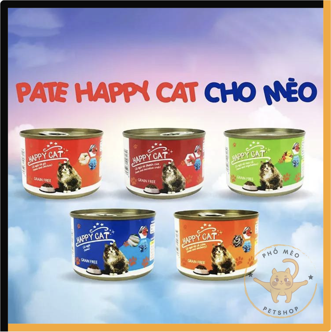 Pate lon HAPPY CAT cho mèo 160g