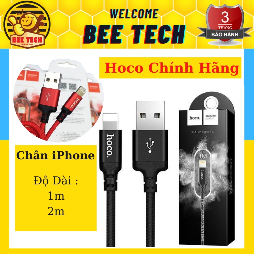 Cáp sạc bọc dù Hoco X14 dài 1m/2m/3m cho iPhone/MicroUSB/TypeC hỗ trợ sạc nhanh - Beetech