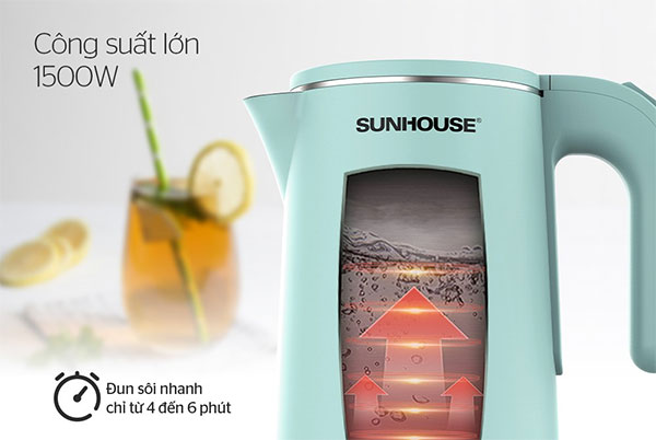 Ấm siêu tốc Sunhouse SHD1351  (BH 12 THÁNG)