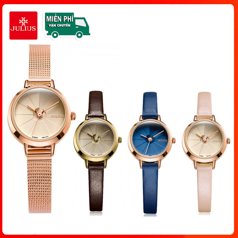 Đồng hồ nữ dây da Julius Hàn Quốc JA-979 chống thấm nước