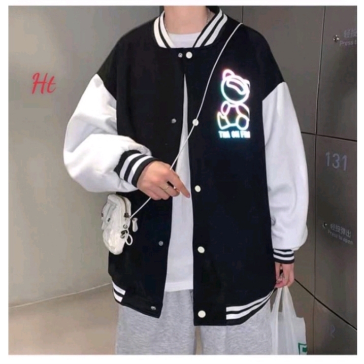 ÁO NỈ BOMBER GẤU PHẢN QUANG NAM NỮ