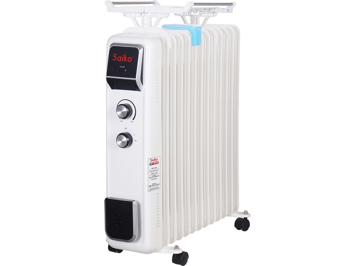 (BH 12 tháng toàn quốc)Máy sưởi dầu Saiko OR-7213T (13 thanh- có giá phơi quần áo)