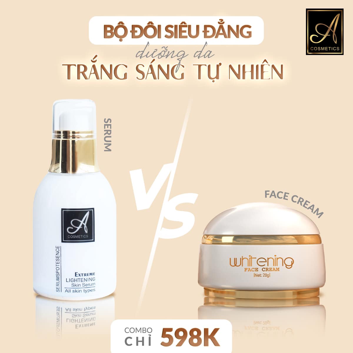 COMBO DƯỠNG KEM FACE PHÁP 2022 + SERUM SPOT ESENCE A COSMETICS CHÍNH HÃNG