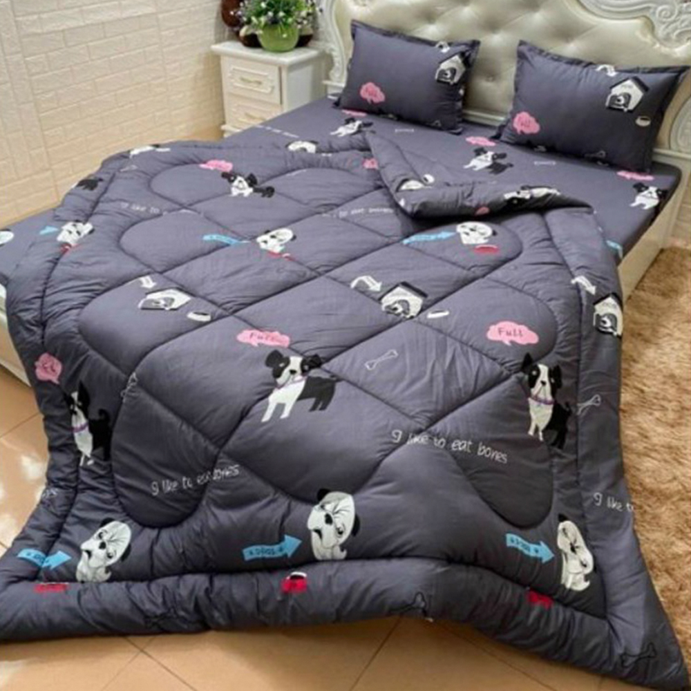 Bộ 5 món Chăn Phao Ga Gối chất liệu Poly Cotton