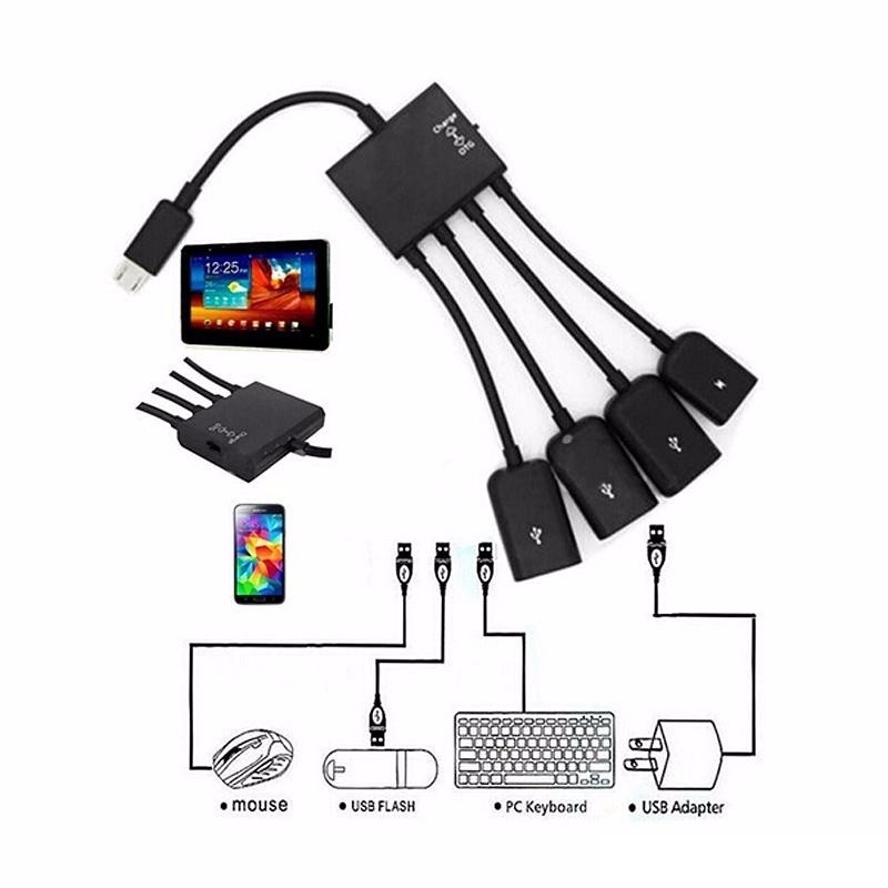 Micro USB Otg 4-Head Otg Cable - 4-Head Otg