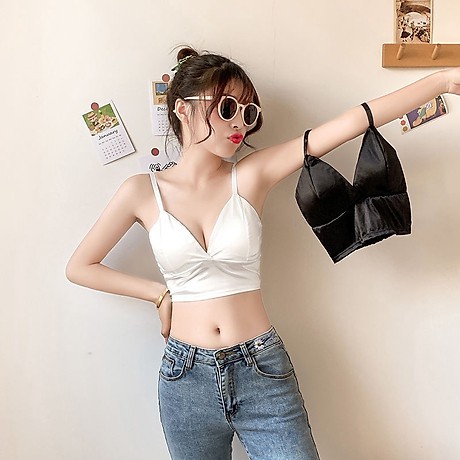 Áo bra bản to 6 móc cài Chất Lụa - CÓ ĐỆM MÚT NÂNG NGỰC