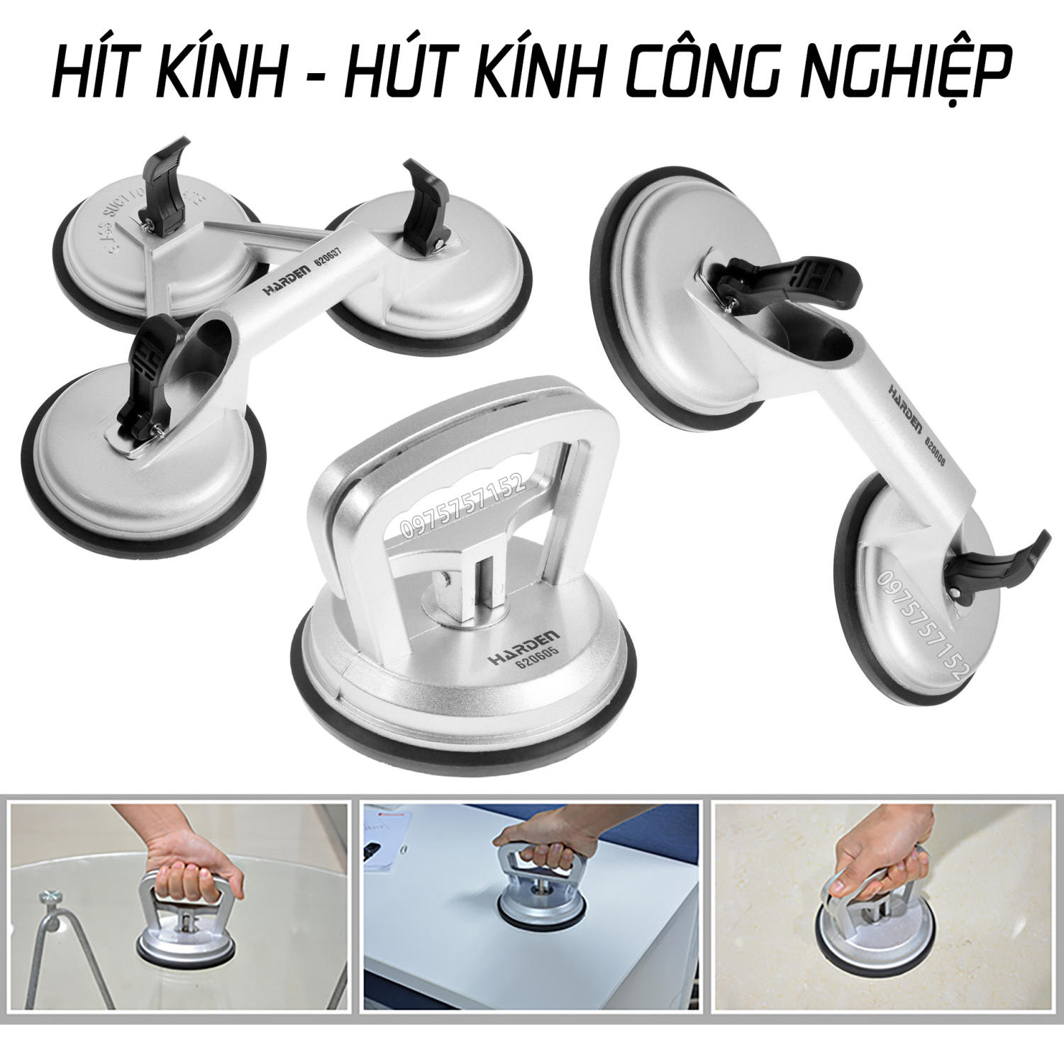 Hút kính, hít kính công nghiệp hãng HARDEN PRO C-MART, hít kính 3 chấu, 2 chấu, hít kính đơn, hút gạch nhôm đúc nguyên khối chịu lực, cao su nguyên chất lực hút cực mạnh, tay hít kính gạch men, hút kính đơn, hít kính 3 chạc, 2 chạc