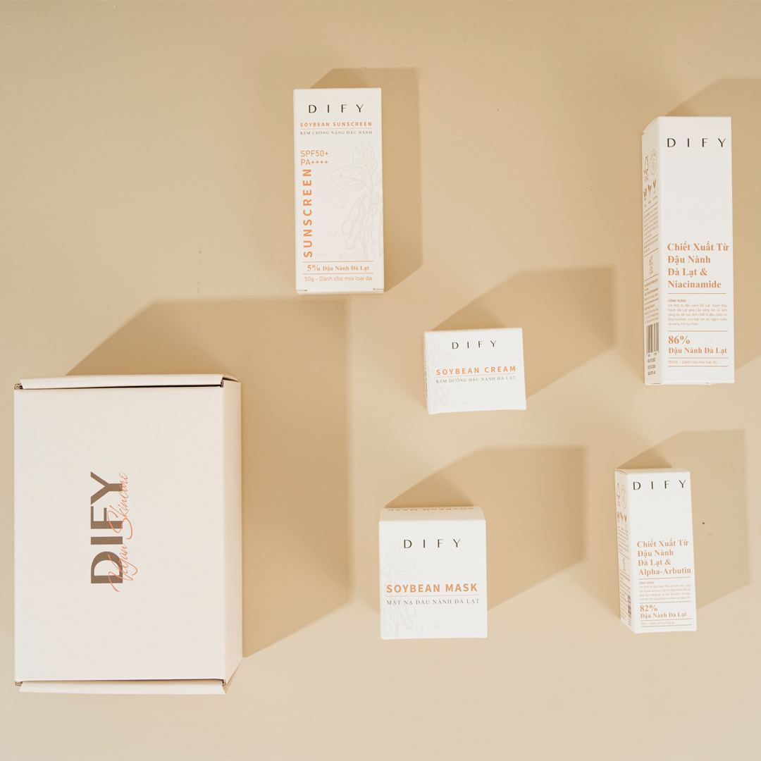 Bộ 5 sản phẩm DIFY đậu nành chăm sóc da toàn diện