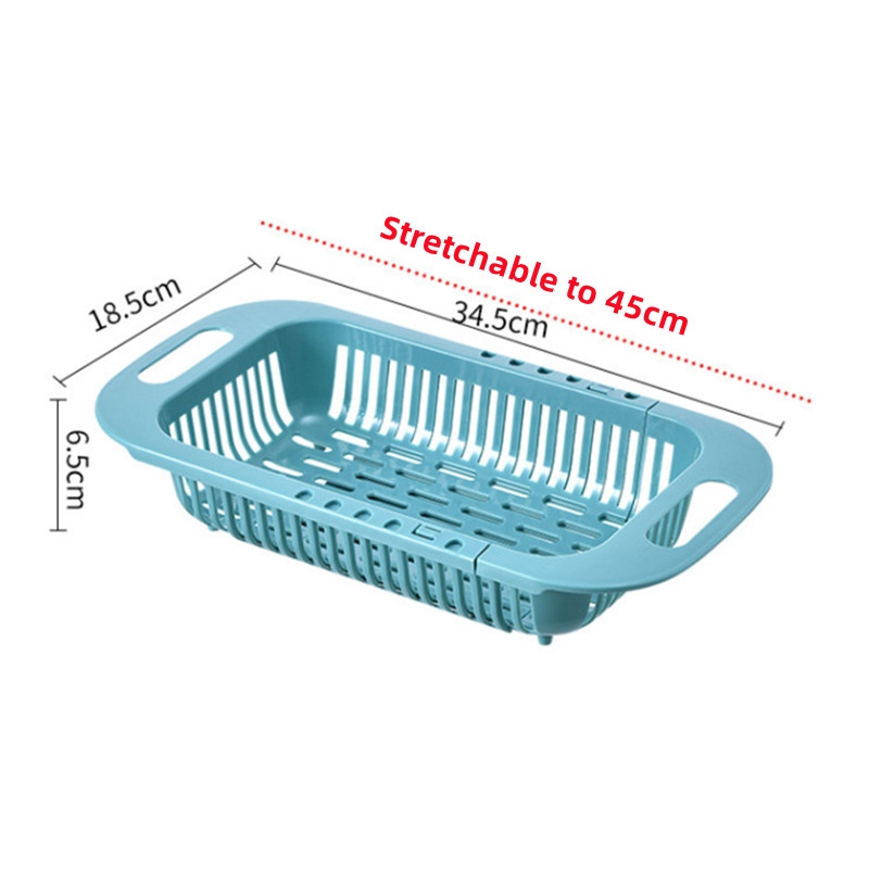 【CC】 Adjustable Vegetable Drain Basket Sink Rack Sponge Holder Household Retractable Drying Racks Accessories