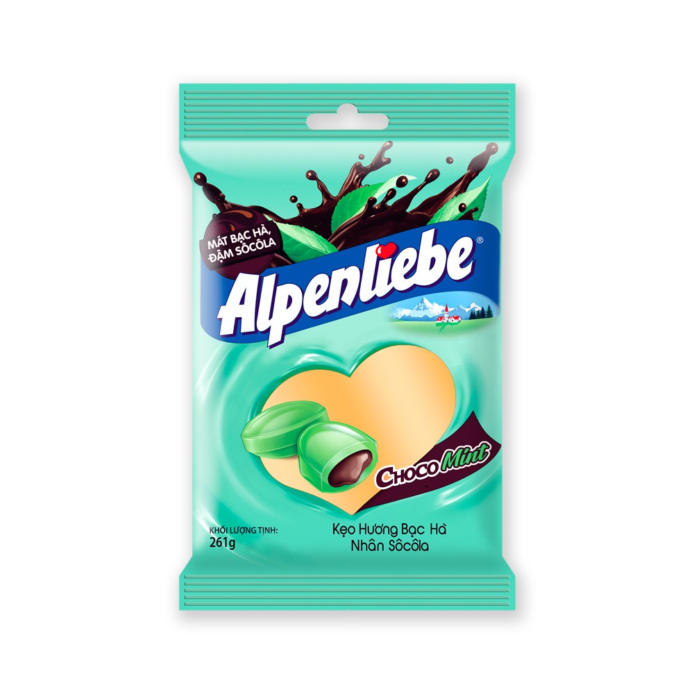 Kẹo Alpenliebe Hương Bạc Hà Nhân Sôcôla (Gói 90 Viên)
