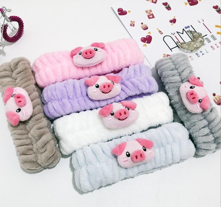 Băng đô heo con vải nhung 3D dễ thương - bờm tóc cài tóc heo con