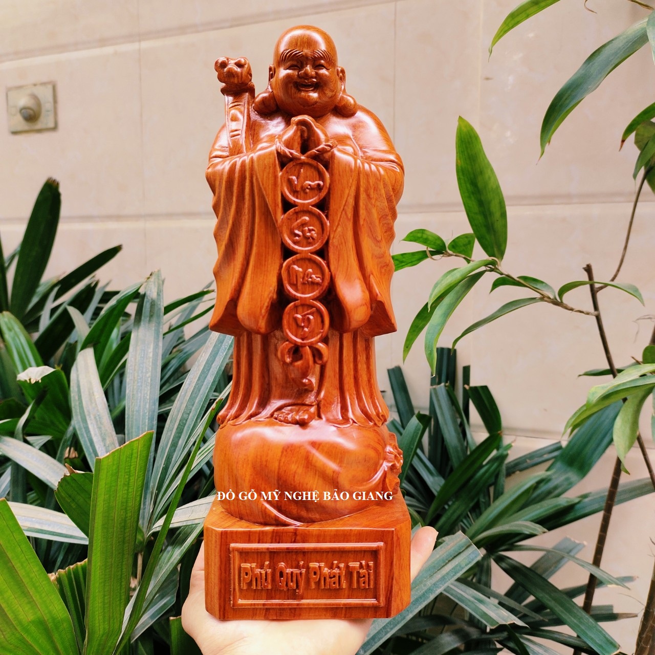 Tượng phật di lặc chúc phúc gỗ hương