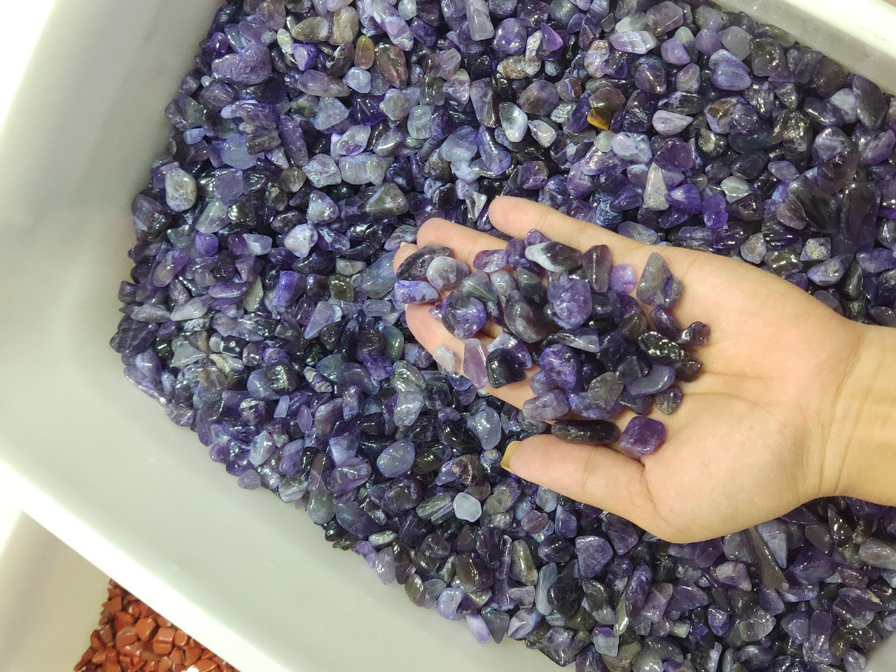 Đá vụn thạch anh tím thiên nhiên, thanh tẩy phong thủy, tốt cho sức khỏe, may mắn trong công việc