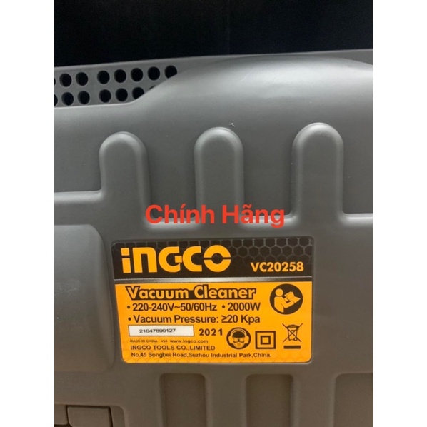 INGCO Máy hút bụi 2000W 2.5L VC20258