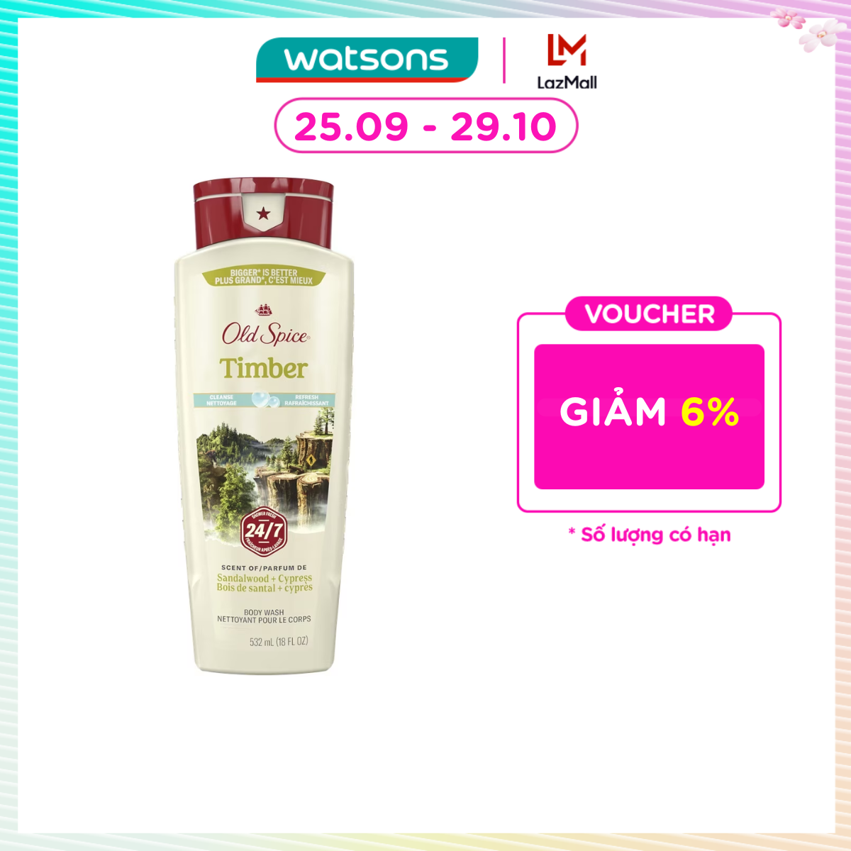 Sữa Tắm Old Spice Timber Sandal Wood 532ml