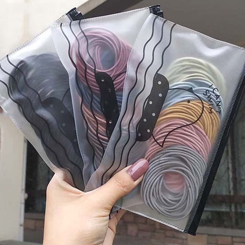 Set  Dây Buộc Tóc Co Giãn Màu Trơn Phong Cách Hàn Quốc Cho Nữ