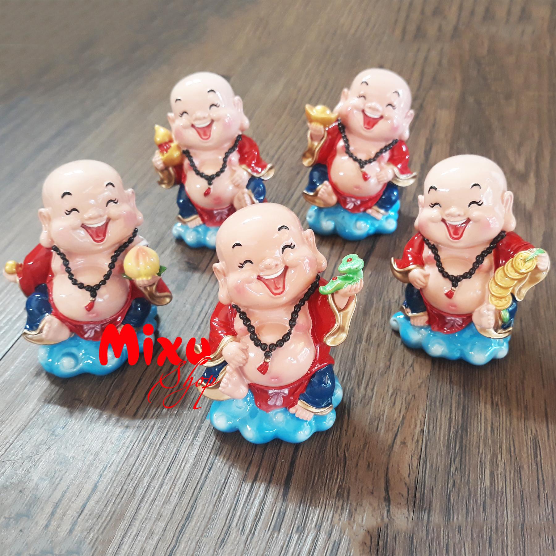 [HCM]TƯỢNG CHIBI PHẬT DI LẶC  CẦM HỒ LÔ VÀNG 7.5CM