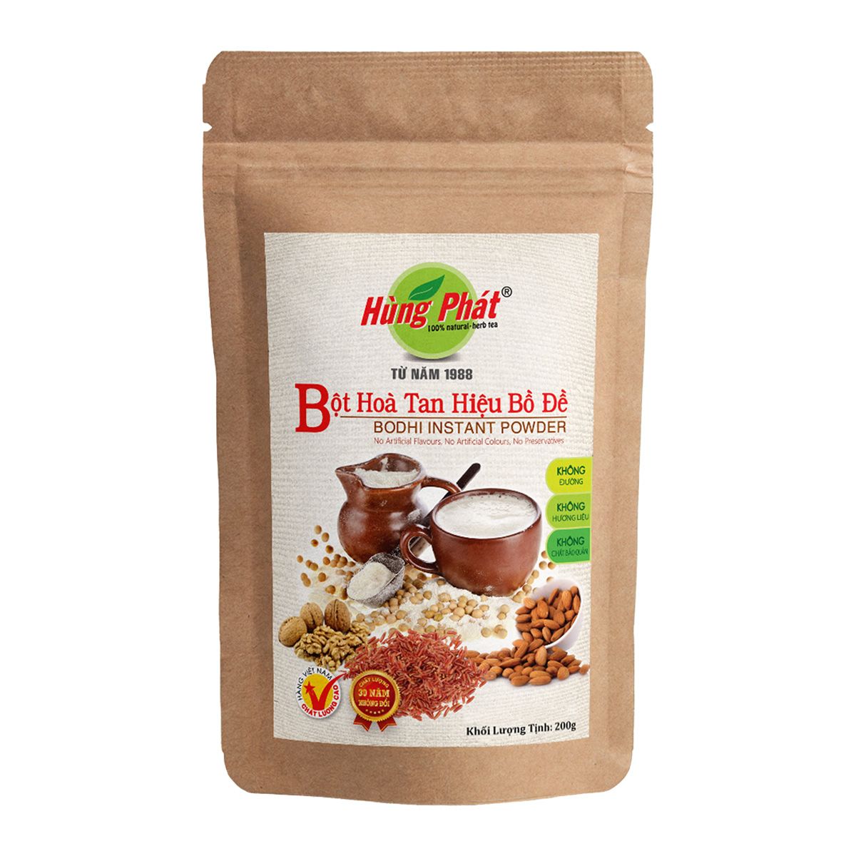 Bột Hòa tan hiệu Bồ Đề không đường 200gr