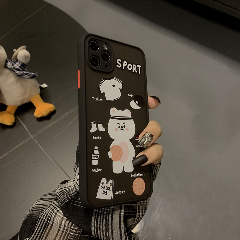 Ốp Lưng Nhám Chống Sock Va Đập Bảo Vệ Camera Bear Sport